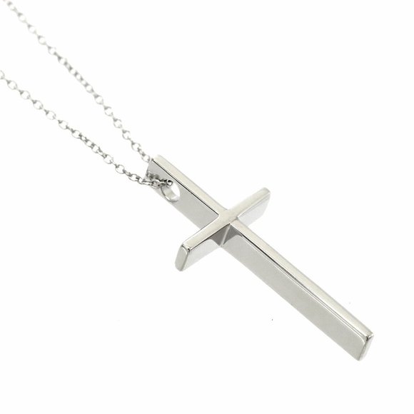 Tiffany TIFFANY&Co. Cross necklace 51cm K18 WG white gold 750 cross Necklace - Picture 3 of 7